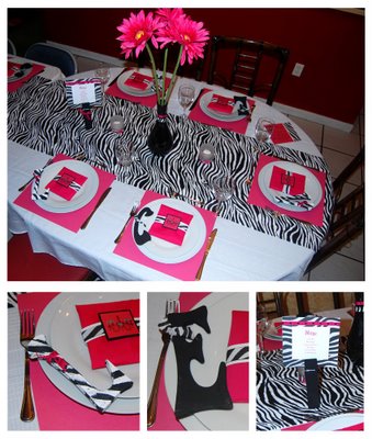 decoração de zebra com rosa