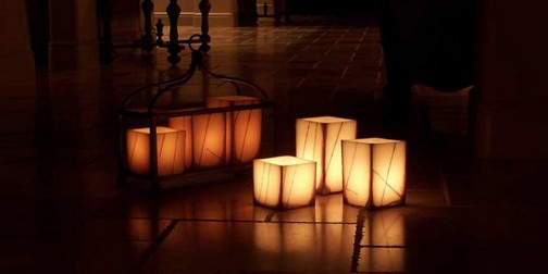 Fotos de decoração com velas de led