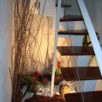 Decoração de escadas com plantas
